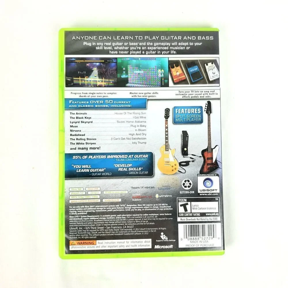 Rocksmith Authentic Guitar Video Games on Xbox 360